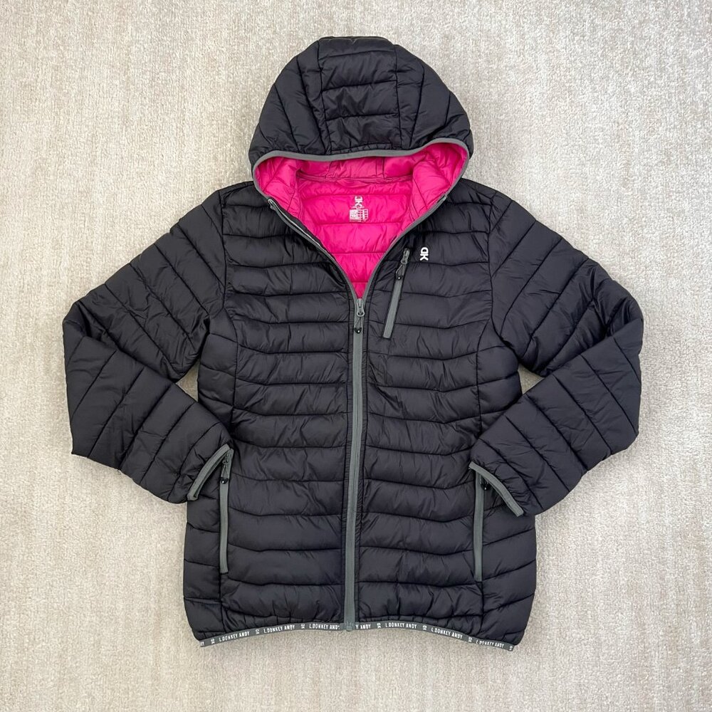 Little Donkey Andy Black Quilted Puffer Zip Up Jacket Coat S